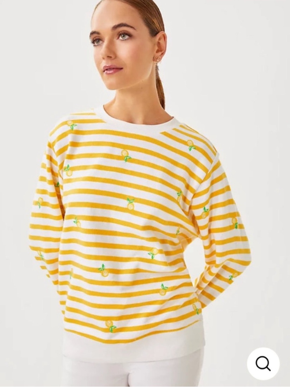 Lilly Pulitzer Ballad Sweatshirt Honeycomb x Resort White Make Lemonade